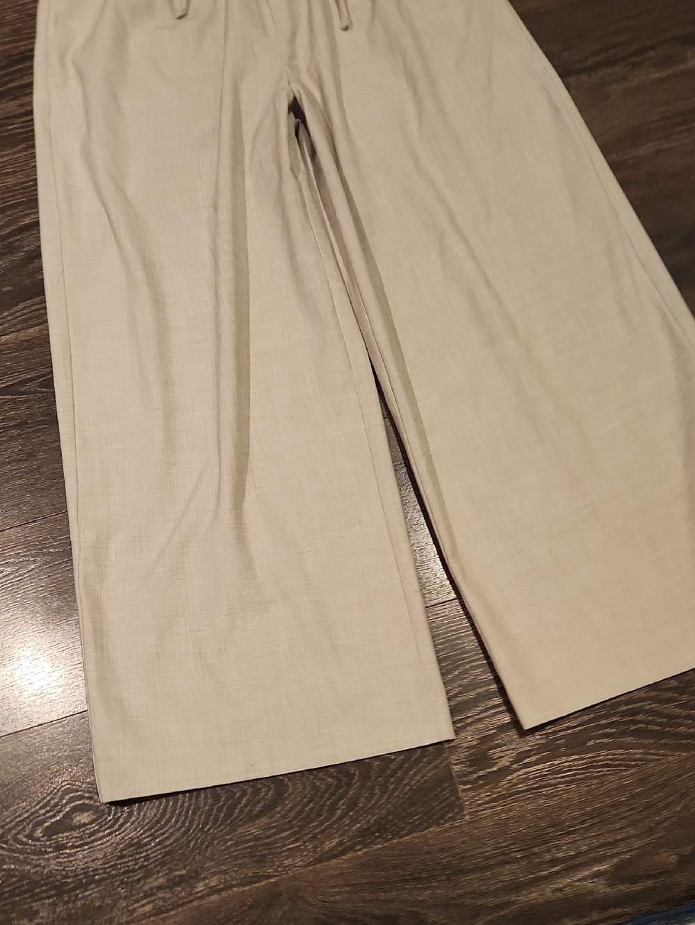 ❤ NWOT! ELIZABETH AND JAMES HIGH RISE WIDE LEG CROP PANTS, OATMEAL HEATHER, M - Picture 4 of 8